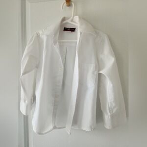 James Morgan Boys White Long Sleeve Button Down Dress Shirt Size 3T Formal
